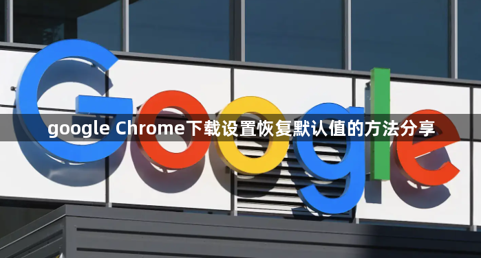 google Chrome下载设置恢复默认值的方法分享1
