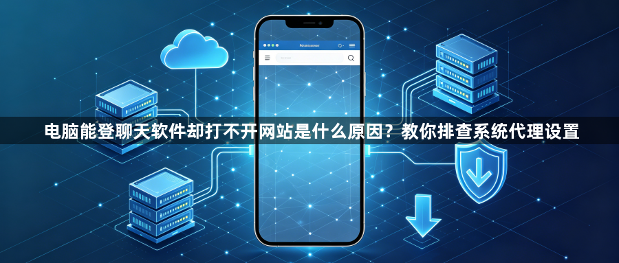电脑能登聊天软件却打不开网站是什么原因？教你排查系统代理设置1