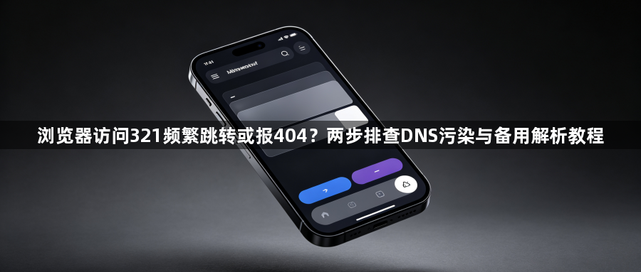 浏览器访问321频繁跳转或报404？两步排查DNS污染与备用解析教程1
